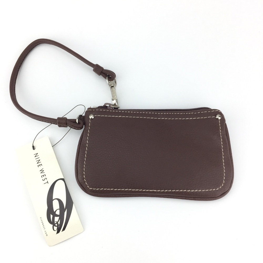 Nine West brown mini wristlet NWT